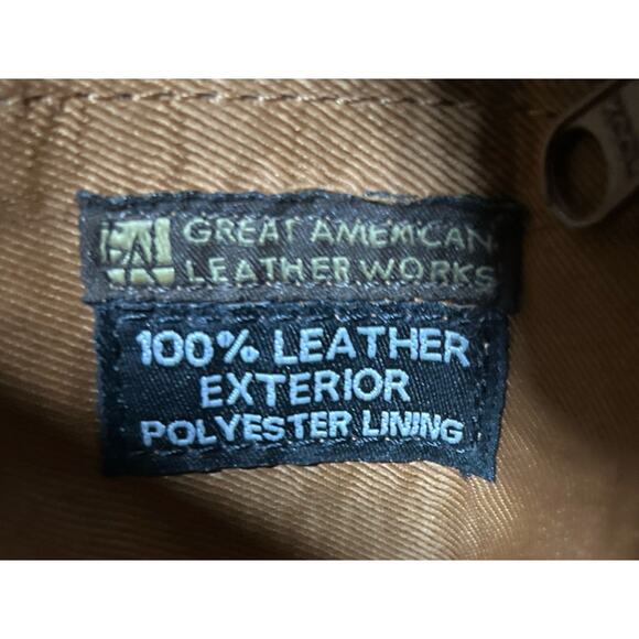 Great American Leatherworks Crossbody Purse Brown Side Zipper For Phone Tassel - Picture 5 of 5